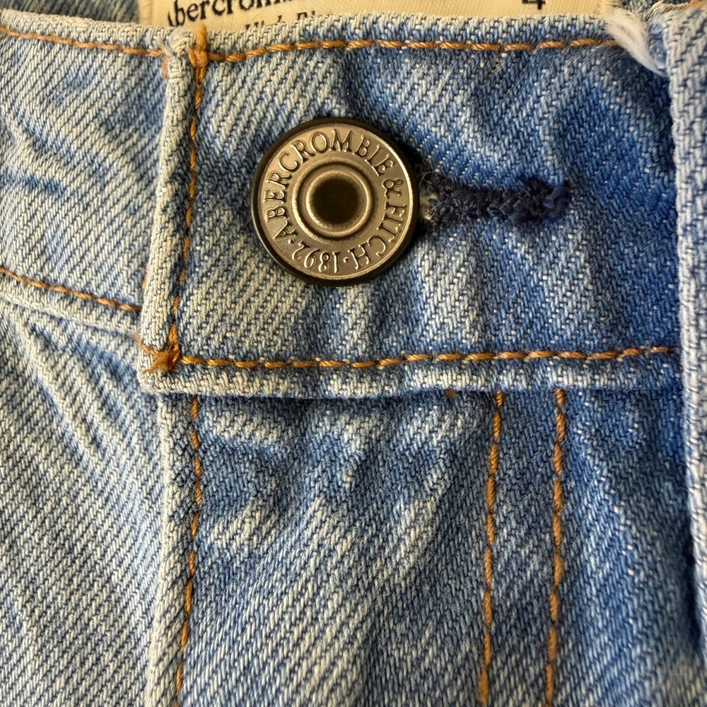 Abercrombie & Fitch Western Rodeo Country Denim Midi Skirt Size 27 Light Wash - Picture 9 of 13
